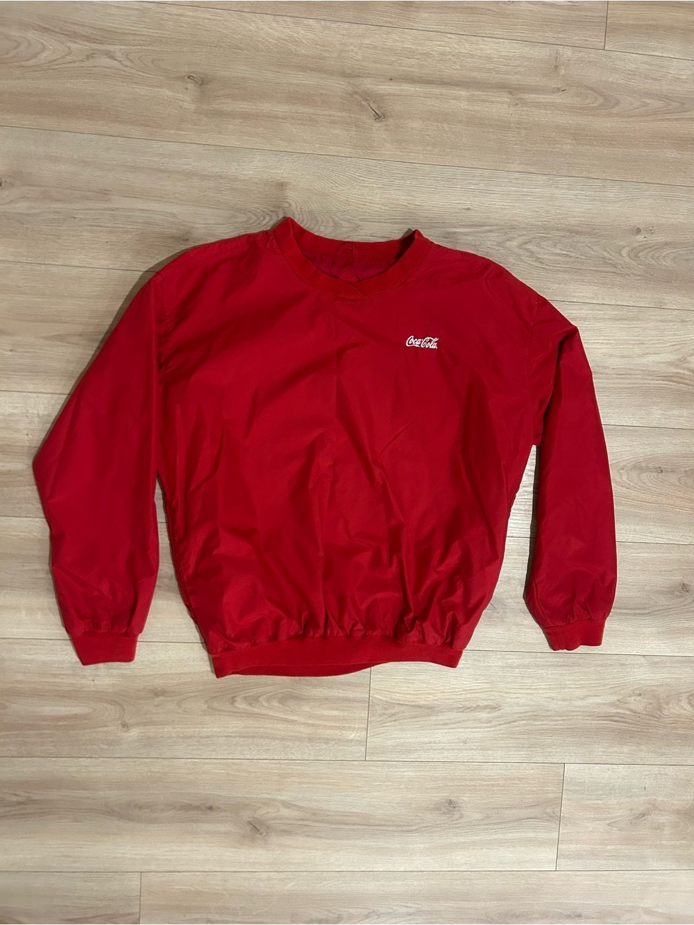 90s Vintage Holloway Coca-Cola Embroidered Red Pullover Windbreaker Crewneck - Picture 1 of 3